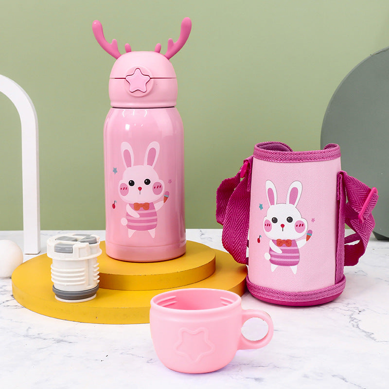 Gourde Isotherme Femme 1L Design Lapin avec Sangle de Transport 0