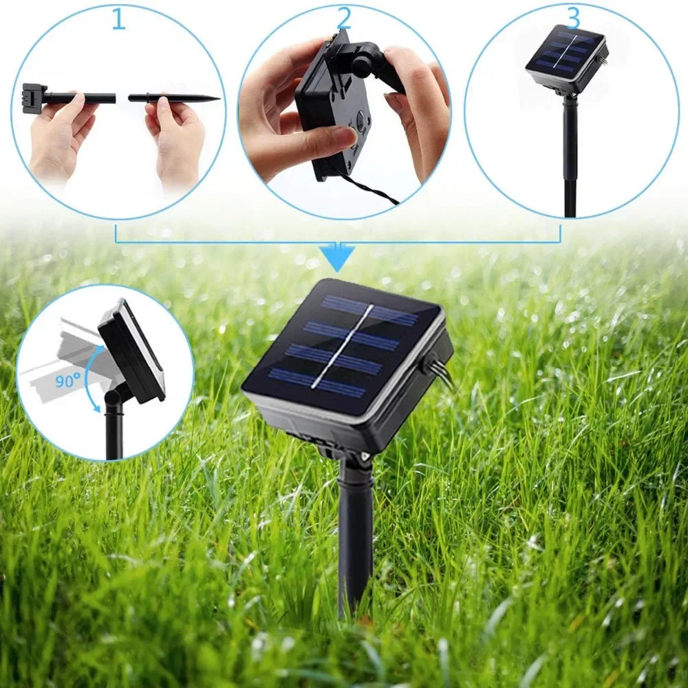 Guirlande Lumineuse LED Solaire Effet Flamme 6