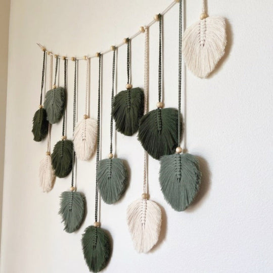 Guirlande de feuilles en macramé pour décoration intérieure 4