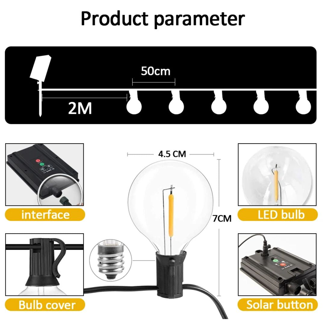 Guirlandes Lumineuses Solaires Extérieures 7