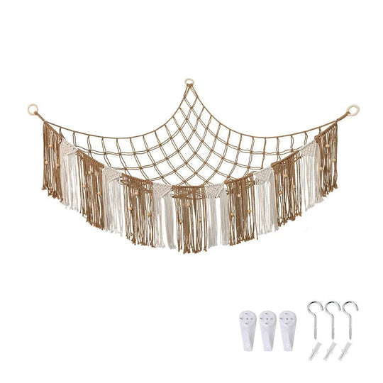 Hamac Mural Bohème avec Rangement Macramé pour Intérieur 0