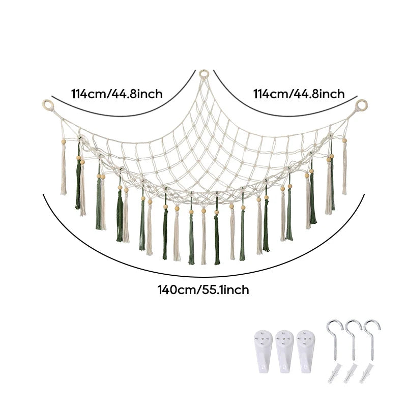 Hamac Mural de Rangement Style Macramé pour Intérieur 0
