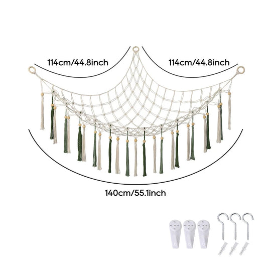 Hamac Mural de Rangement Style Macramé pour Intérieur 0