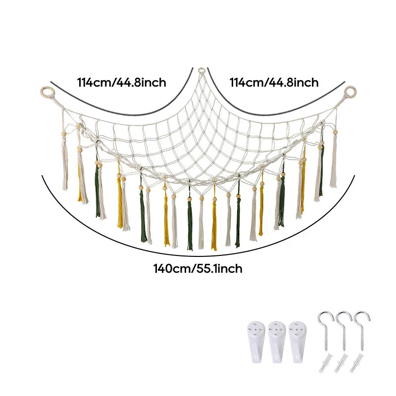 Hamac Mural de Rangement Style Macramé pour Intérieur 6