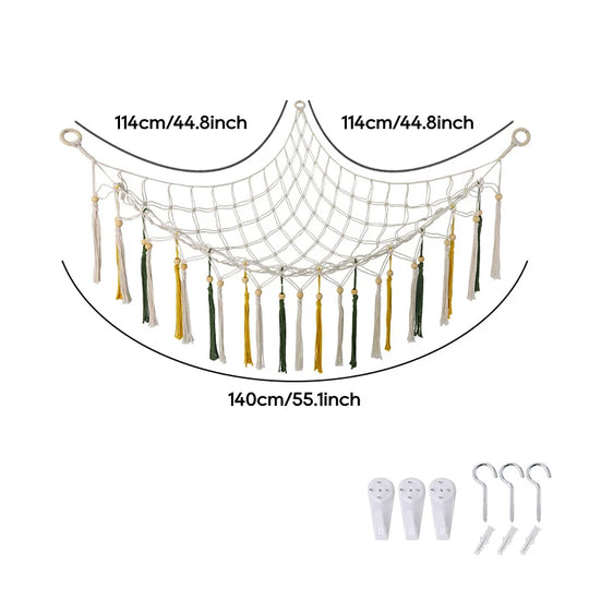Hamac Mural de Rangement Style Macramé pour Intérieur 6