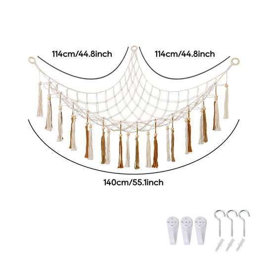 Hamac Mural de Rangement Style Macramé pour Intérieur 7