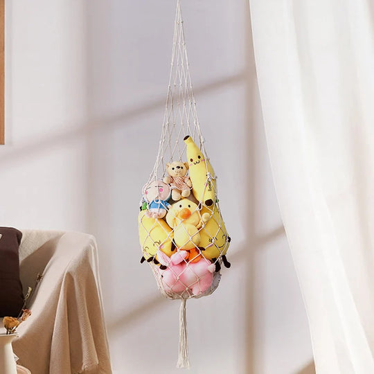 Hamac de rangement tissé pour jouets pratique et décoratif 2