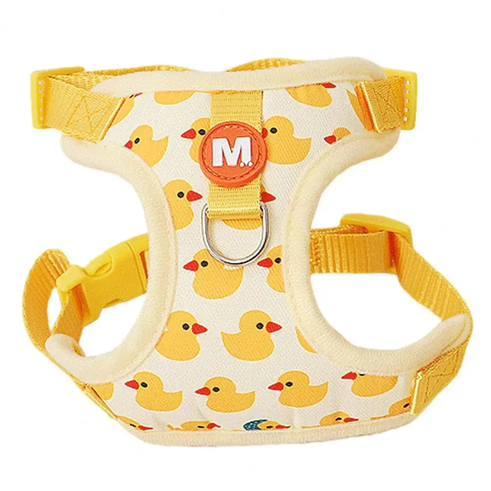Harnais pour animaux de compagnie avec motif canard jaune 0