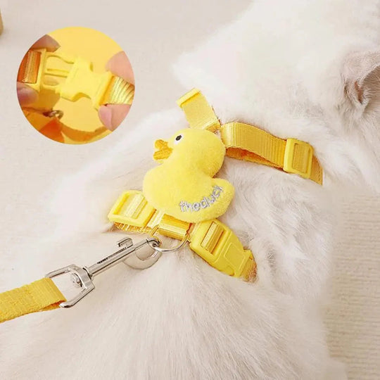 Harnais pour animaux de compagnie avec motif canard jaune 1