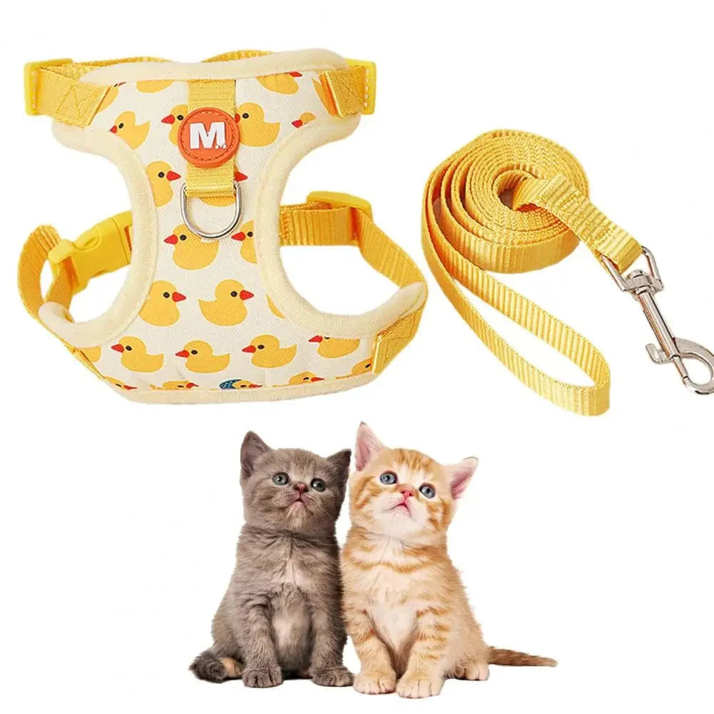 Harnais pour animaux de compagnie avec motif canard jaune 3