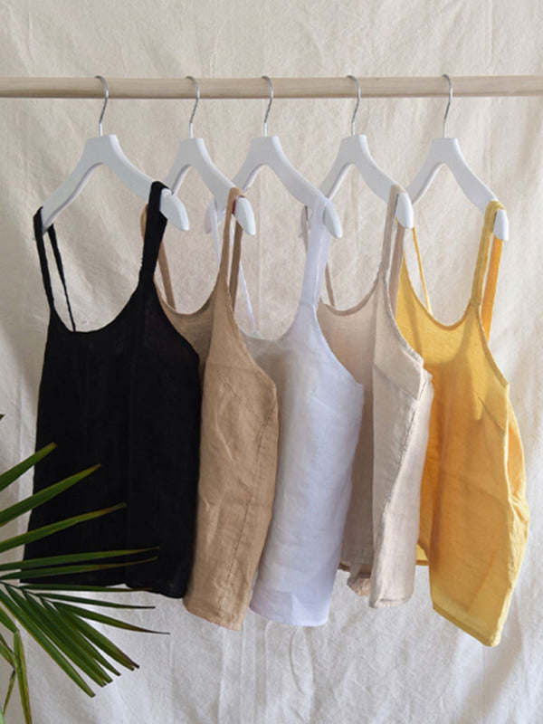 Haut Cropped en Lin Dos Nu pour Femme - Design Rétro Français 9