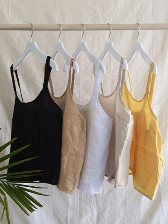 Haut Cropped en Lin Dos Nu pour Femme - Design Rétro Français 9