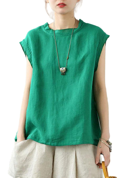 Haut Été Femme Sans Manches Col Rond Décontracté 0