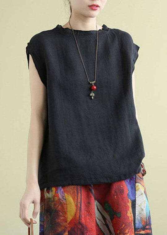 Haut Été Femme Sans Manches Col Rond Décontracté 1