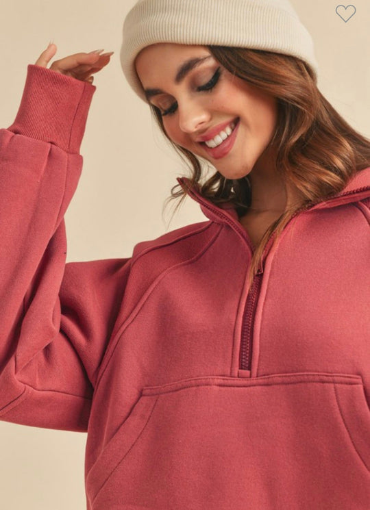 Haut Femme Col Montant Zippé Décontracté Mélange de Tissus Doux 1