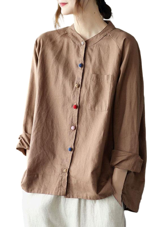 Haut Femme Rétro à Col Rond et Manches Longues 0