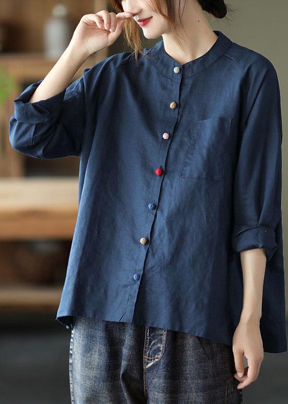 Haut Femme Rétro à Col Rond et Manches Longues 1