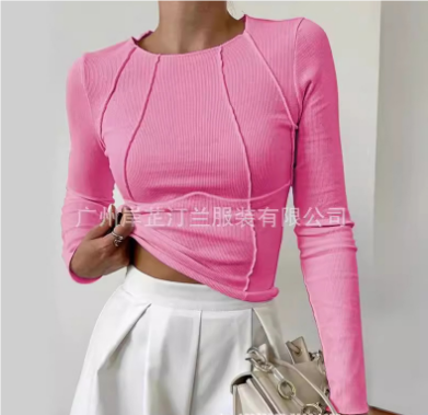 Haut à Manches Longues Femme Style Classique en Tissu 6