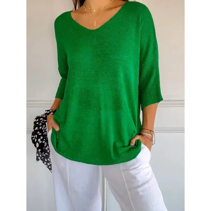 Haut en Tricot pour Femmes avec V-Ausschnitt 8