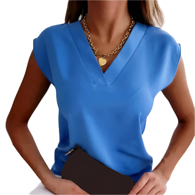 Haut sans manches pour femmes avec décolleté en V moderne 0