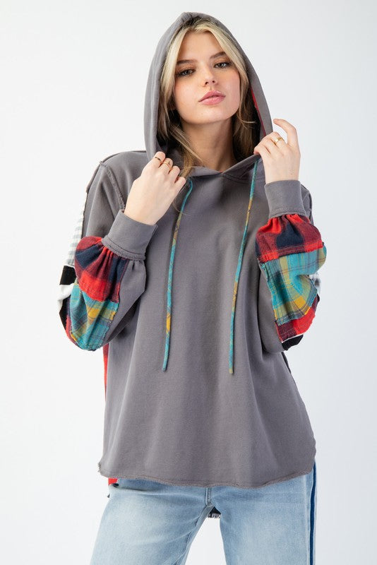Hoodie à Carreaux Mixte en Tricot pour Femme 2