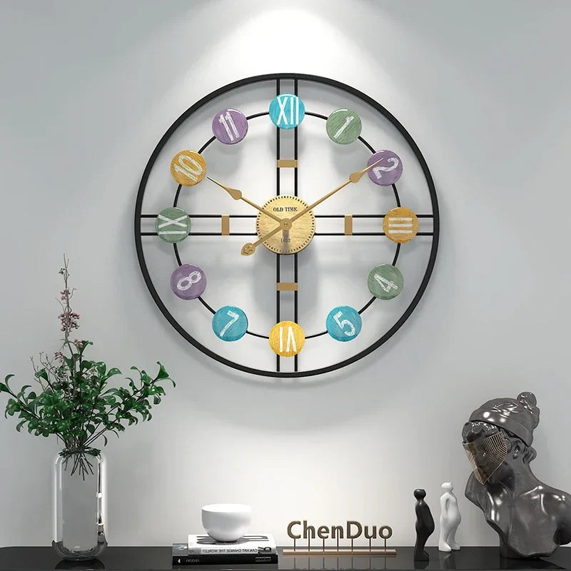 Horloge Murale Design 3D Métal avec Chiffres Romains pour Intérieur 4