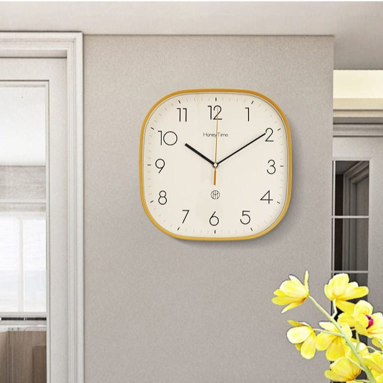 Horloge Murale Design Carrée Ultra Silencieuse Rétro 7