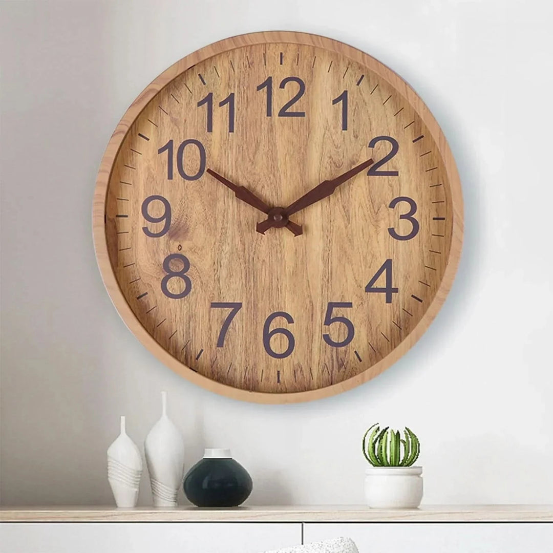 Horloge Murale Design Naturel Silencieuse 30 cm 2