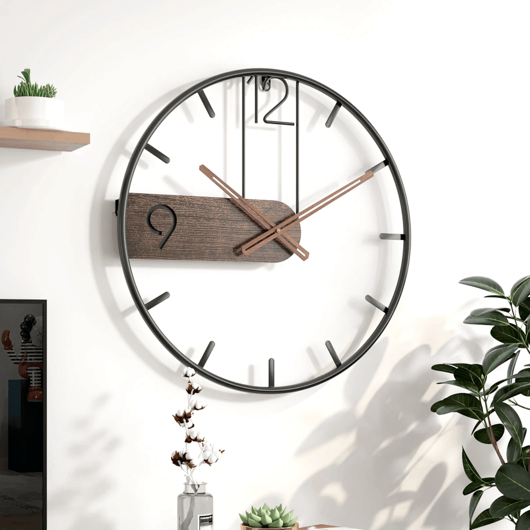 Horloge Murale Grande Moderne en Métal 0