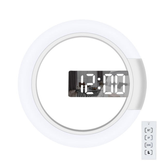 Horloge Murale LED Moderne avec Éclairage Annulaire 0