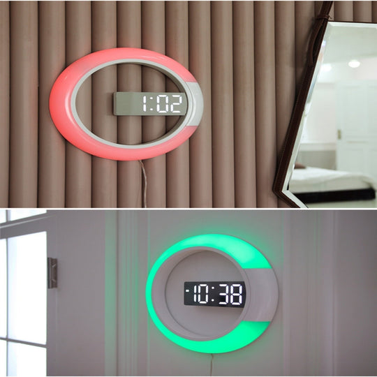 Horloge Murale LED Moderne avec Éclairage Annulaire 6