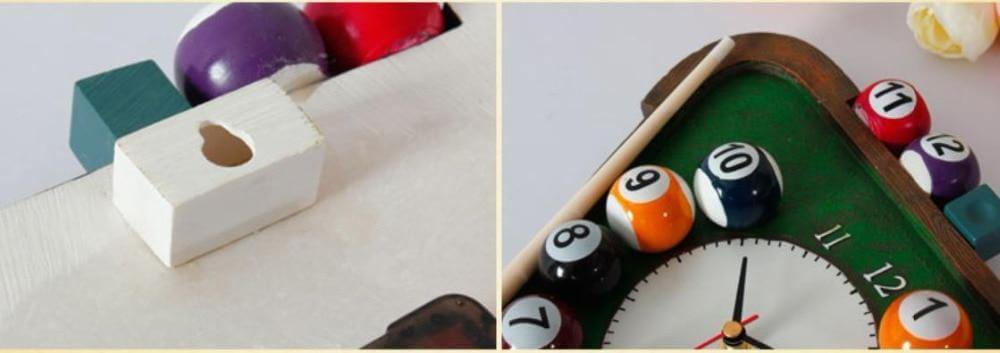 Horloge Murale Moderne de Billard pour Salle de Jeux 1