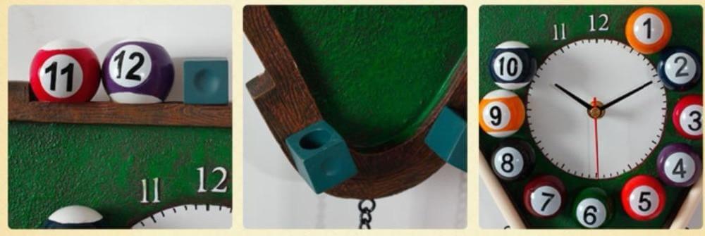 Horloge Murale Moderne de Billard pour Salle de Jeux 5