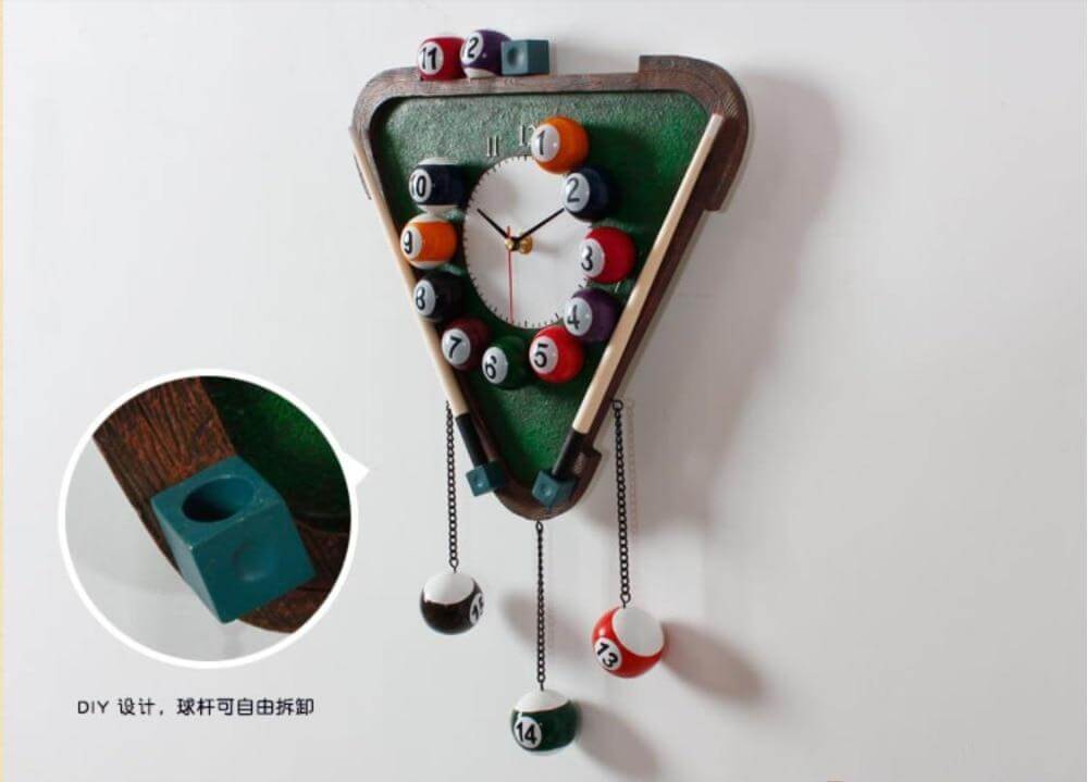 Horloge Murale Moderne de Billard pour Salle de Jeux 7