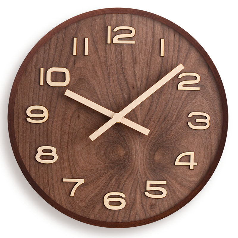 Horloge Murale Moderne en Bois de Noyer 0