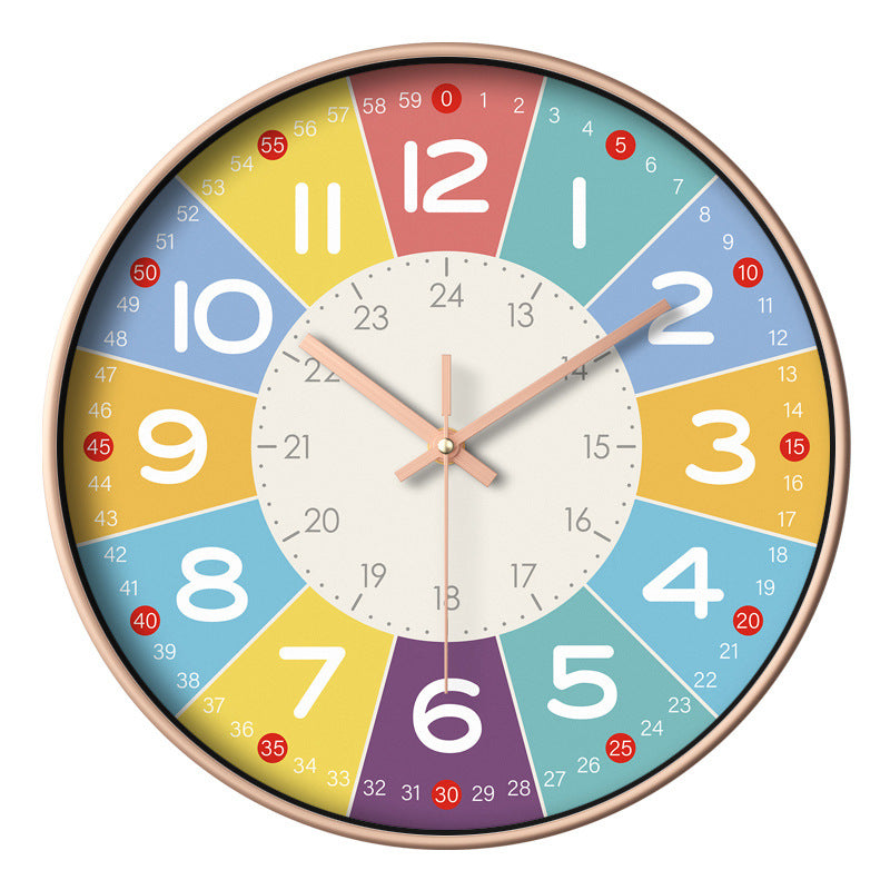 Horloge Murale Silencieuse Colorée pour Enfants Amusante 0