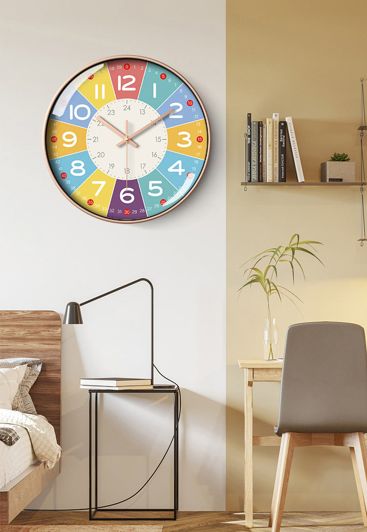 Horloge Murale Silencieuse Colorée pour Enfants Amusante 1