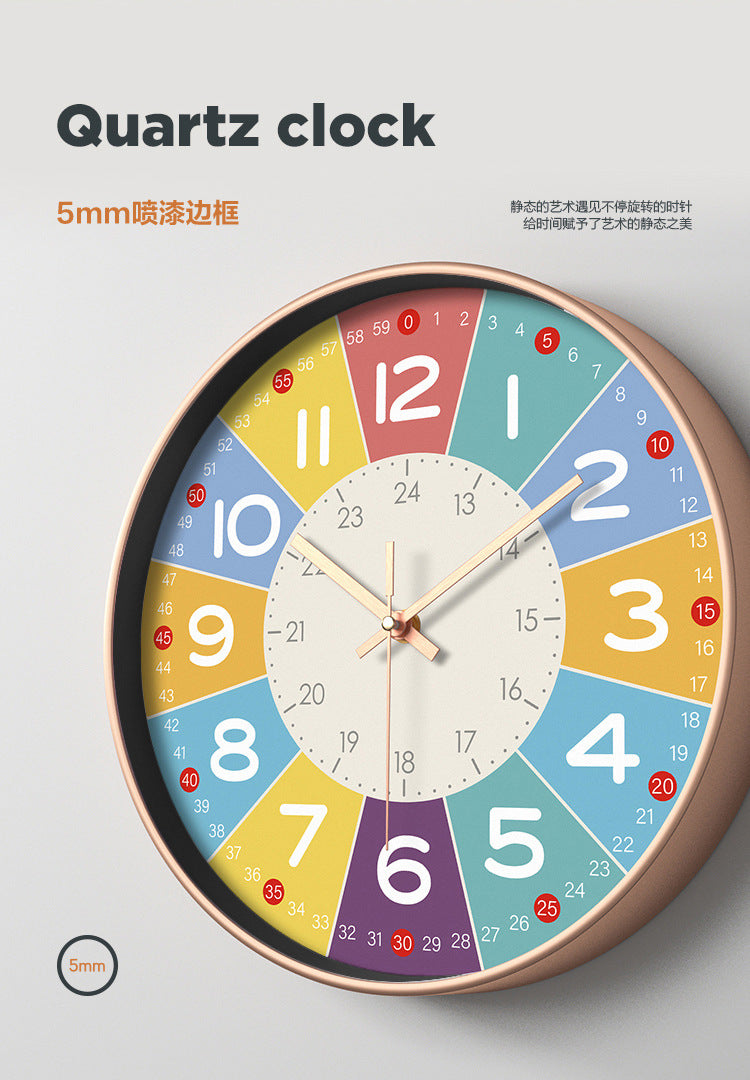 Horloge Murale Silencieuse Colorée pour Enfants Amusante 2
