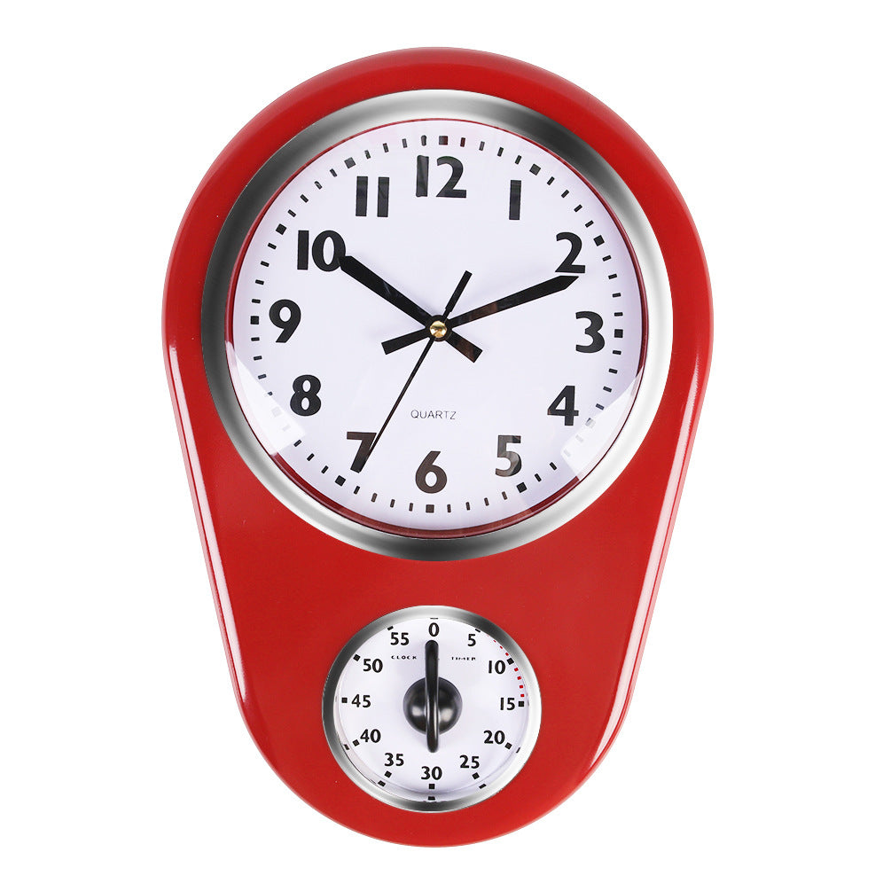 Horloge Murale Vintage avec Chronomètre Intégré pour Femme et Homme 0