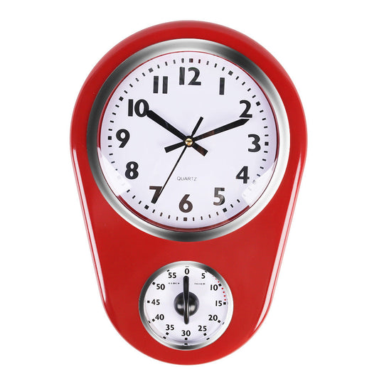 Horloge Murale Vintage avec Chronomètre Intégré pour Femme et Homme 0