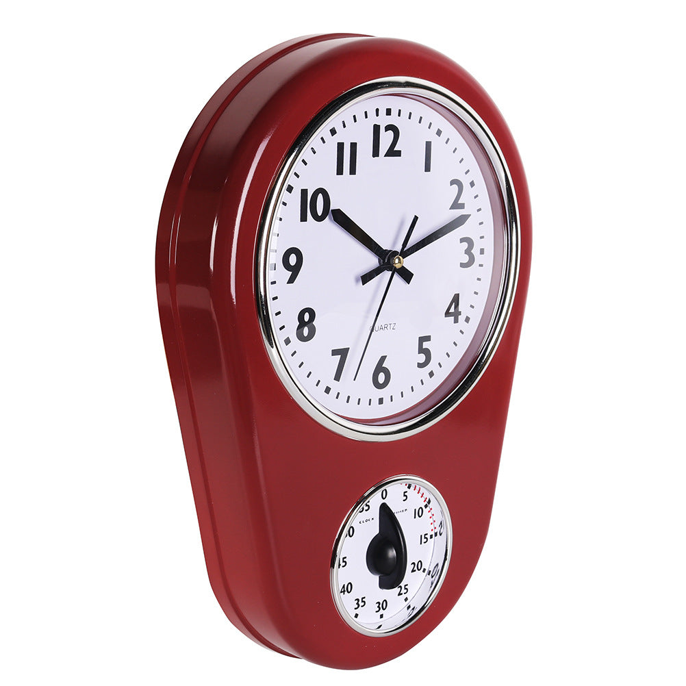 Horloge Murale Vintage avec Chronomètre Intégré pour Femme et Homme 5