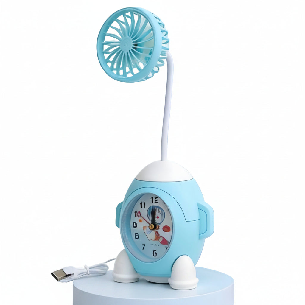 Horloge de Bureau Multifonctionnelle avec Ventilateur Moderne 0