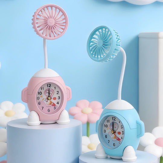 Horloge de Bureau Multifonctionnelle avec Ventilateur Moderne 2