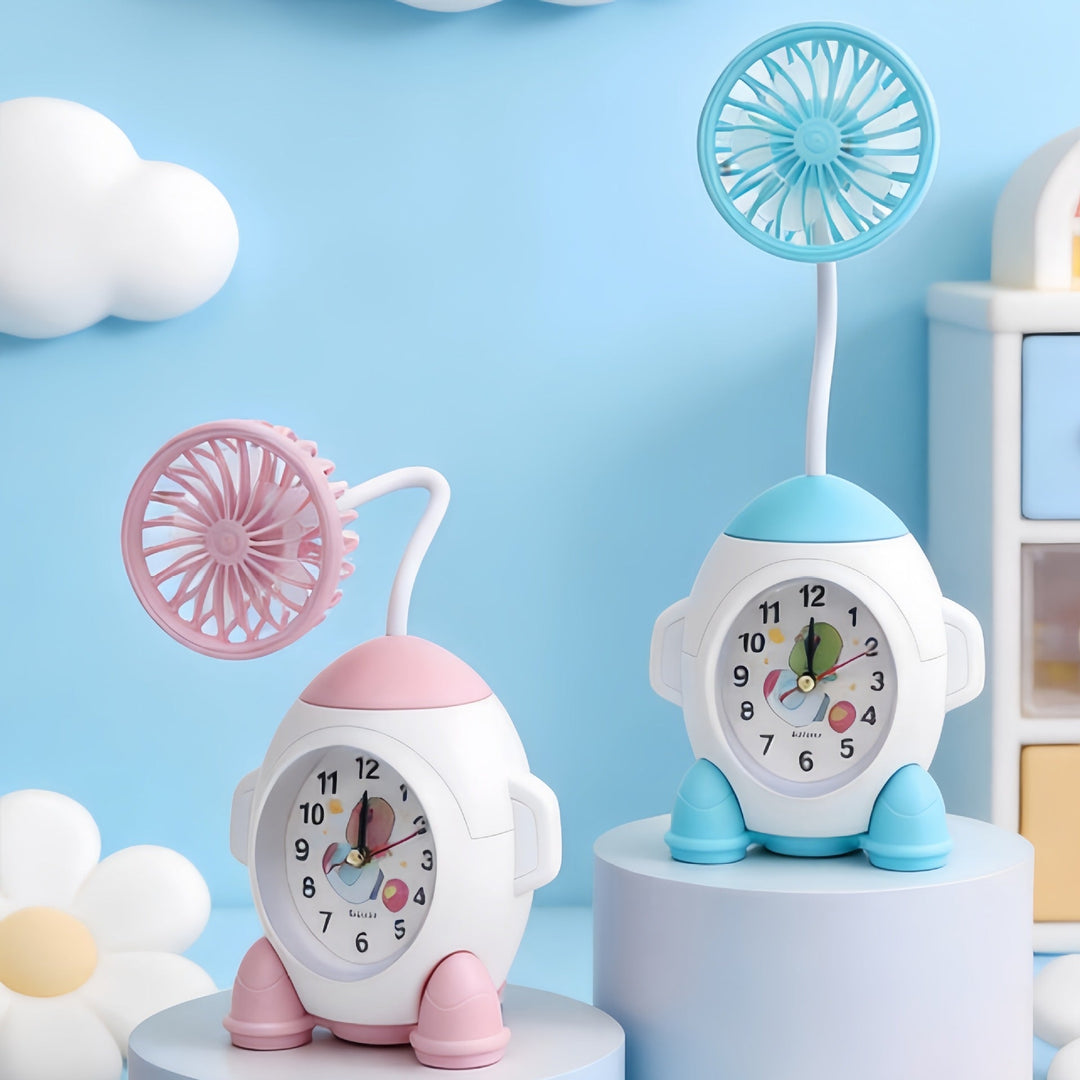 Horloge de Bureau Multifonctionnelle avec Ventilateur Moderne 3