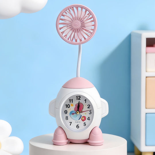 Horloge de Bureau Multifonctionnelle avec Ventilateur Moderne 4