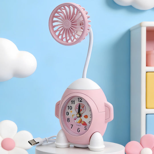 Horloge de Bureau Multifonctionnelle avec Ventilateur Moderne 5