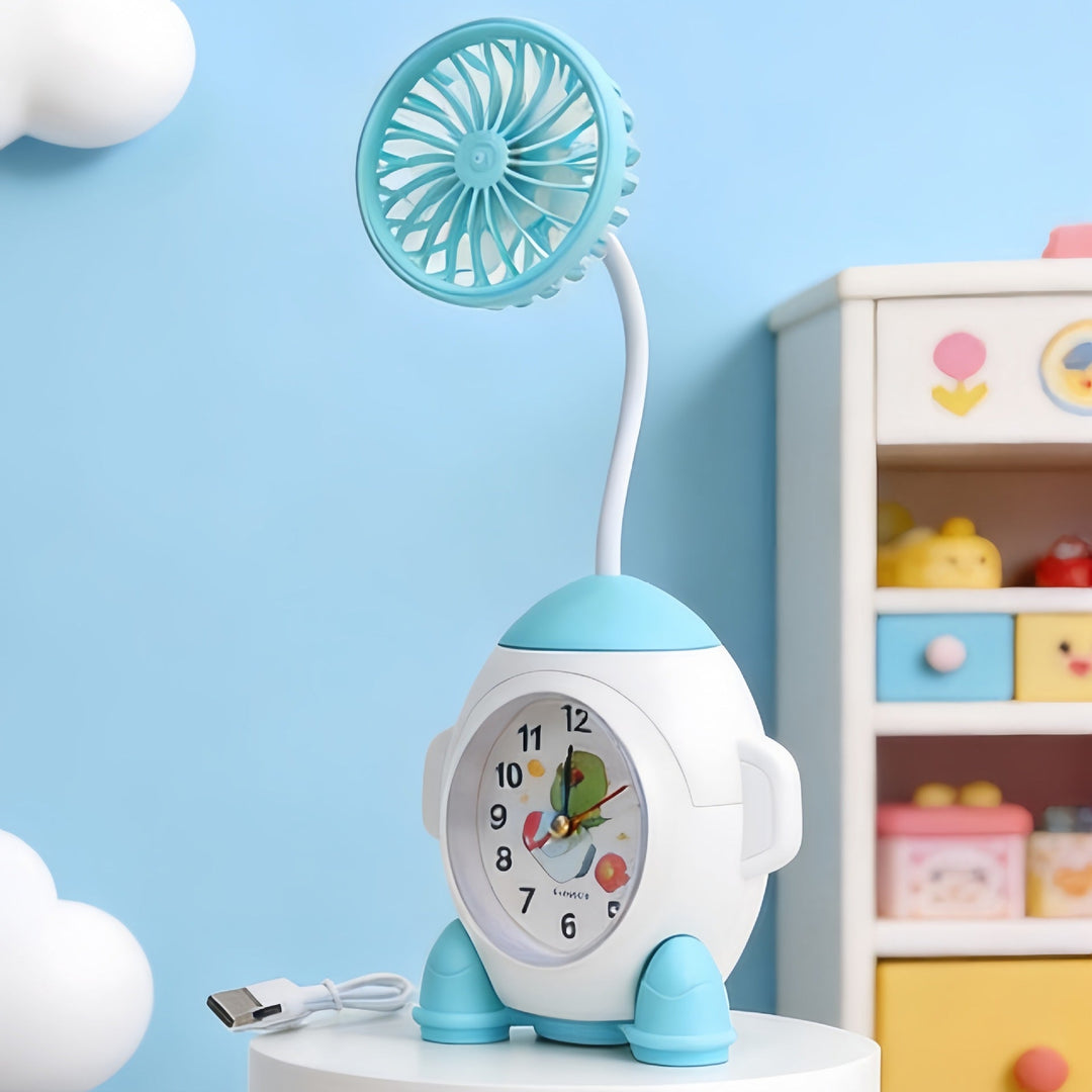 Horloge de Bureau Multifonctionnelle avec Ventilateur Moderne 6
