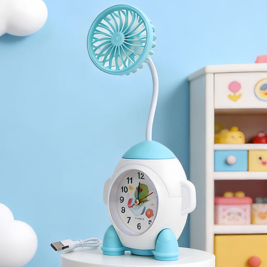 Horloge de Bureau Multifonctionnelle avec Ventilateur Moderne 6