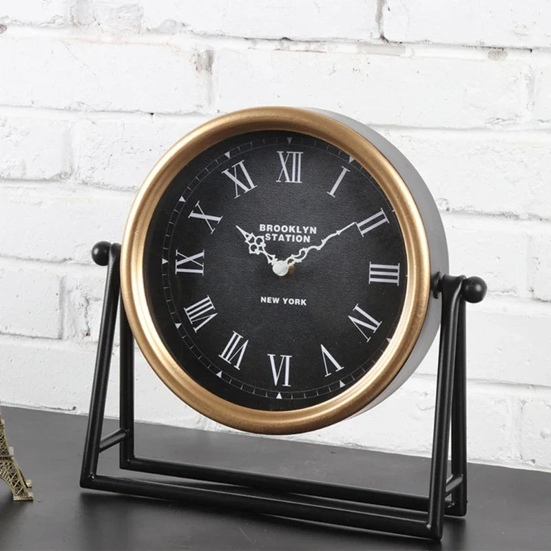 Horloge de Bureau Rétro en Métal Décorative 4