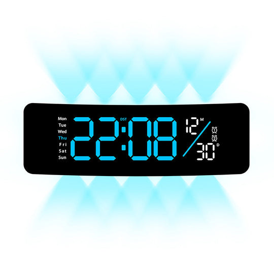 Horloge numérique multifonction avec affichage jour et température 11